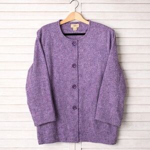 Boyne Valley Weavers Purple Woven Fabric Jacket. Ireland.  2X. Great Condition